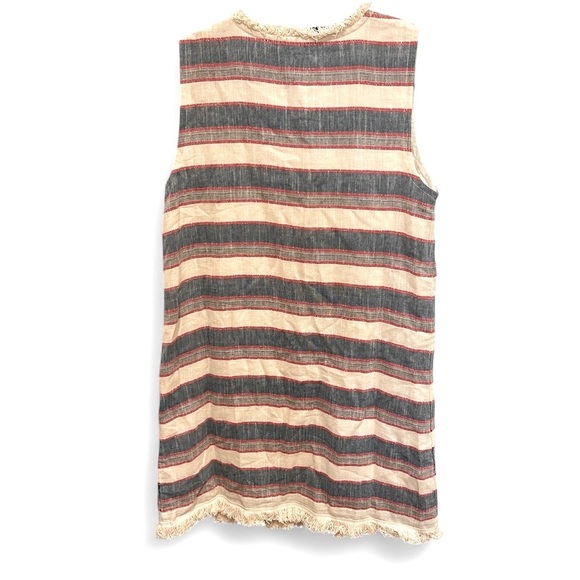 Chelsea & Theodore Striped Shift Fringe Hem Dress size 12 - Picture 2 of 11